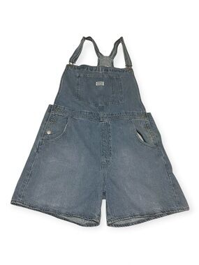 Levi’s Women’s XL Blue Denim Short Overalls Relaxed Baggy Fit